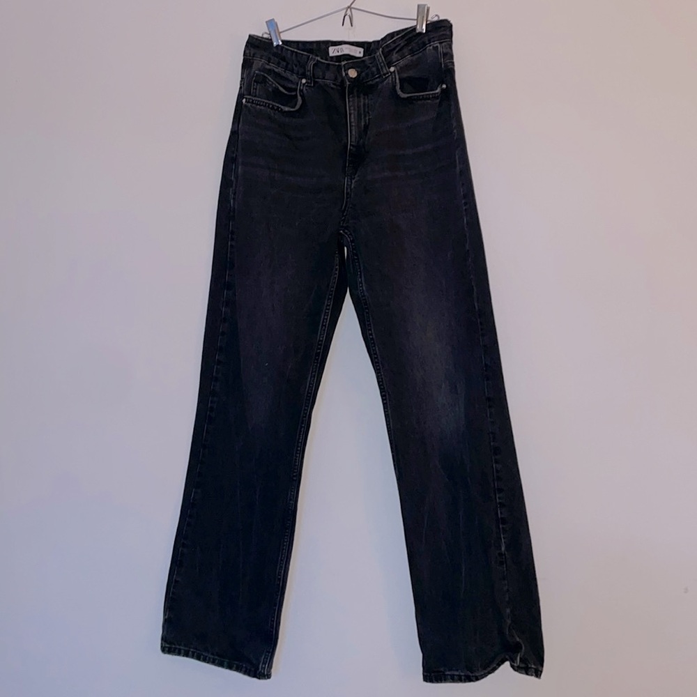 Zara Mid Rise Wide Leg Jean
